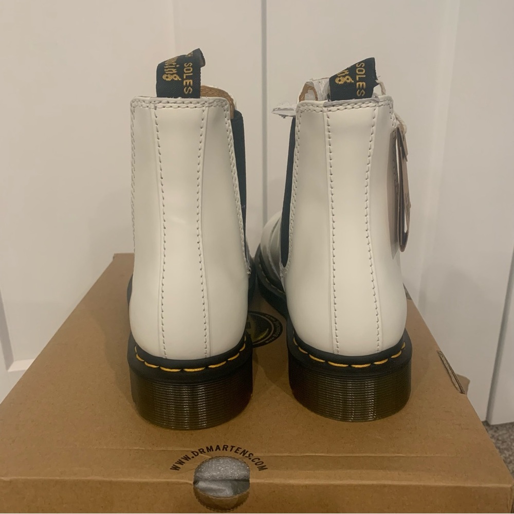 NWT Dr. Martens 2976 Yellow Stitch Smooth Leather Boots - Picture 6 of 8